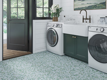 ARAN Mint Green, Blue Celeste Mosaic Tile - MosaicBros.com
