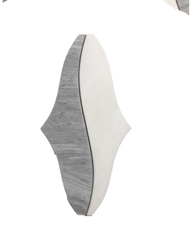 Ice Gray Dolomite Carina 11.81" x 3.35" x 3/8" Waterjet Honed Mosaic Tile - MosaicBros.com