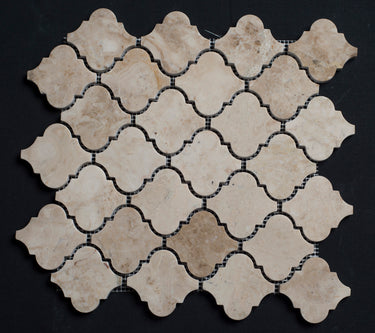 Cappuccino Marble Lantern Polished Mosaic Tile - MosaicBros.com