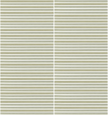 Roca Lux Sand 12x12 fluted glass mosaic wall tile with textured, sandy-colored surface for modern interior accents