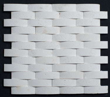 Limra Limestone 1x3 Curve Honed Mosaic - MosaicBros.com