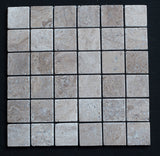 Lunar Noce Travertine 2x2 Tumbled Mosaic - MosaicBros.com