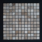 Lunar Noce Travertine 1x1 Honed and Filled Mosaic - MosaicBros.com