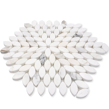 PALAU Calacatta Gold, Thassos Mix Mosaic Tile - MosaicBros.com