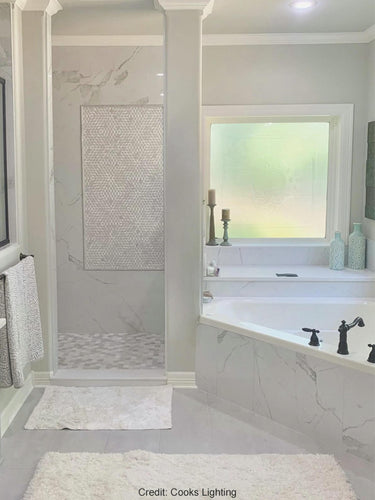 PALAU Calacatta Gold, Thassos Mix Mosaic Tile - MosaicBros.com