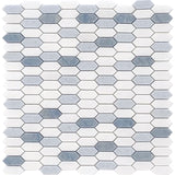 AMMOS Thassos, Blue Celeste, Azul Macauba Mix Mosaic Tile - MosaicBros.com