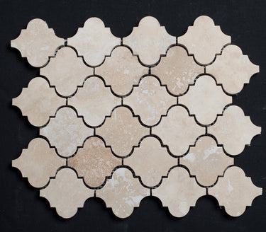 Ivory Travertine Lantern Honed and Filled Mosaic - MosaicBros.com