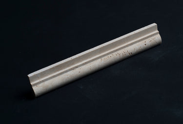 Ivory Travertine 2x12 Ogee Edge Honed and Unfilled Tile - MosaicBros.com