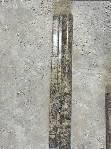 Moka Travertine 2x12 Ogee Edge Polished - MosaicBros.com
