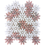 KRISTIANSAND Thassos, Norway Rose Mosaic Tile - MosaicBros.com