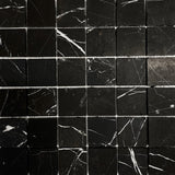 Nero Marquina Marble 2x2 Honed Mosaic - MosaicBros.com