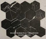 Nero Marquina Hexagon 3x3 Honed Mosaic Tile - MosaicBros.com