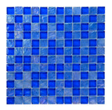 Crystal Aqua Osaka Deep Blue 1x1 Glass Mosaic Tile - MosaicBros.com