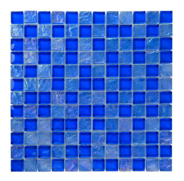 Crystal Aqua Osaka Deep Blue 1x1 Glass Mosaic Tile - MosaicBros.com
