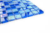 Crystal Aqua Osaka Deep Blue 1x1 Glass Mosaic Tile - MosaicBros.com