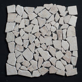 Cappuccino Pebble Tumbled Marble Mosaic Tile - MosaicBros.com