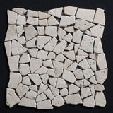 Ivory Travertine Pebbles Tumbled Mosaic - MosaicBros.com