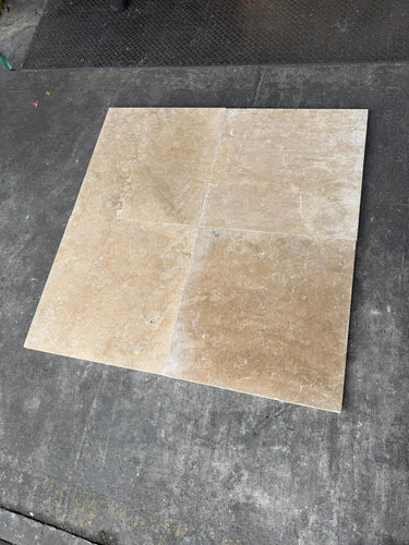 16 x 16 Filled and Honed Walnut Travertine Tile - MosaicBros.com