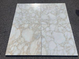 Calacatta Gold Giorgio 18x18 polished natural stone tile from RN, showcasing elegant white and gold veined marble surface