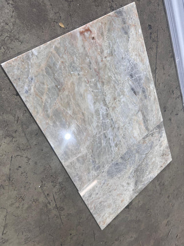 Beige Onyx natural stone tile, 12x24 polished ceramic tile by RN, showcasing smooth, glossy surface and beige tones.