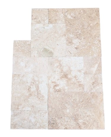 Cappuccino Marble Straight Edge Polished French Pattern Tile (Versailles Pattern) - MosaicBros.com