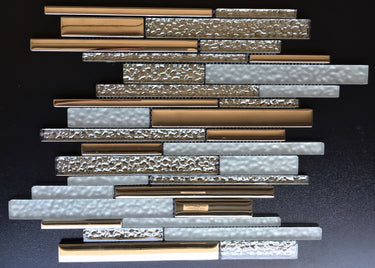 Glossy and Frosted Glass Combination Glass Mosaic Tile - MosaicBros.com