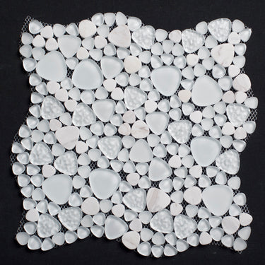 Cloud Pebble Random Sizes Marble Hearts Bubble Glass Mosaic Tile (Copy) - MosaicBros.com