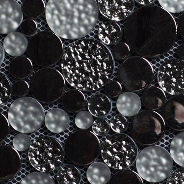 Frosted and Glossy Bubbles Random Sizes Mosaic Tile - MosaicBros.com