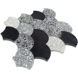 DUCALE Terrazzo, Black Limestone Mix Mosaic Tile - MosaicBros.com