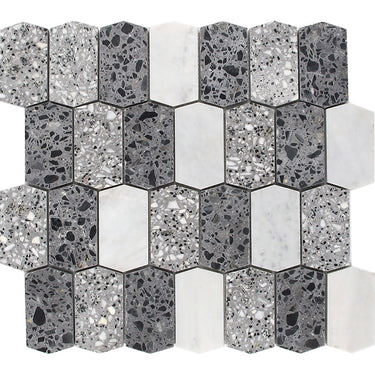 SAN ROCCO Terrazzo, Carrara Mix Mosaic Tile - MosaicBros.com