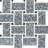 TORCELLO Terrazzo, Dolomite, Black Limestone Mix Mosaic Tile - MosaicBros.com