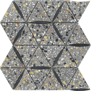 DANIELI Terrazzo, Black Limestone Mix Mosaic Tile - MosaicBros.com