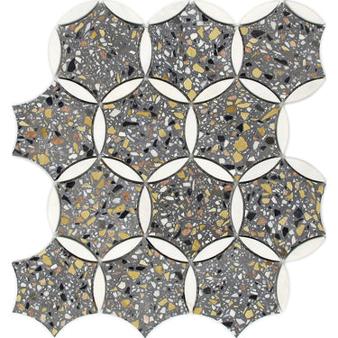 FLUVIALE Terrazzo, Dolomite Mix Mosaic Tile - MosaicBros.com