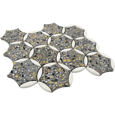 FLUVIALE Terrazzo, Dolomite Mix Mosaic Tile - MosaicBros.com