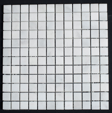 1 x 1 Polished Bianco Carrara Marble Mosaic Tile - MosaicBros.com