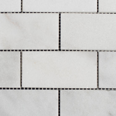2 x 4 Polished Bianco Carrara Marble Brick Mosaic Tile - MosaicBros.com