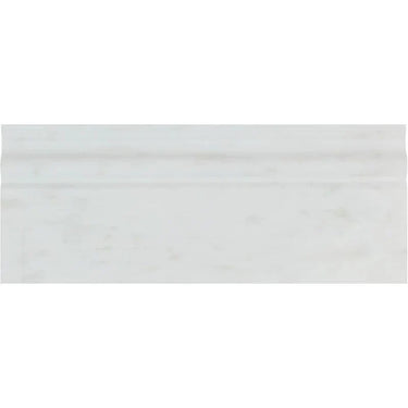 Asian Statuary (Oriental White) Marble 4 3/4x12 Polished Baseboard Molding.