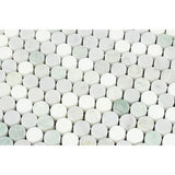 Thassos marble penny round mosaic tile polished