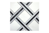 Dolomite and Ania Black marble mosaic tile with geometric polished pattern