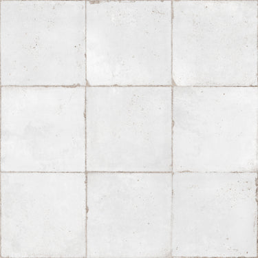 Dune Atlantique Blanc 8x8 porcelain tile floor installation