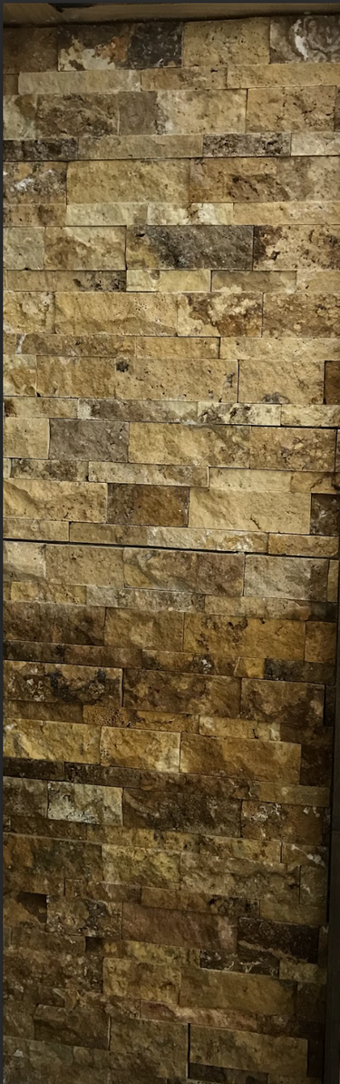 Gold Travertine ledger panel - stoneandtiledepot.com