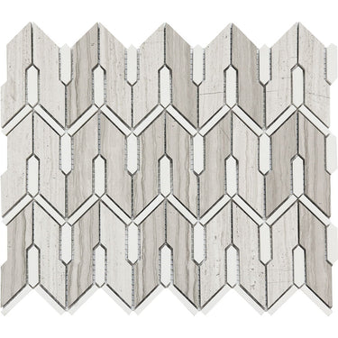 Haisa Arrow Shape Honed Marble Mosaic Tile - MosaicBros.com