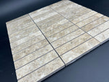 1 x 4 Polished Cappuccino Marble Mosaic Tile - MosaicBros.com