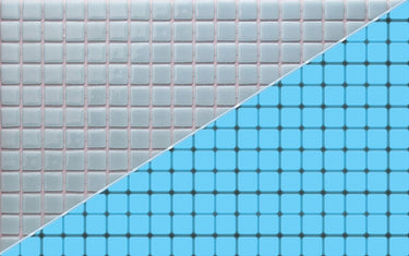Luminous Blue pool-grade glass mosaic tile featuring vibrant blue tones for swimming pools, pool waterlines, spas, fountains, kitchen backsplashes, bathroom backsplashes, shower walls, and decorative accent walls.