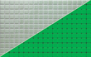 Luminous Green pool-grade glass mosaic tile featuring rich green tones for swimming pools, pool waterlines, spas, fountains, kitchen backsplashes, bathroom backsplashes, shower walls, and decorative accent walls.