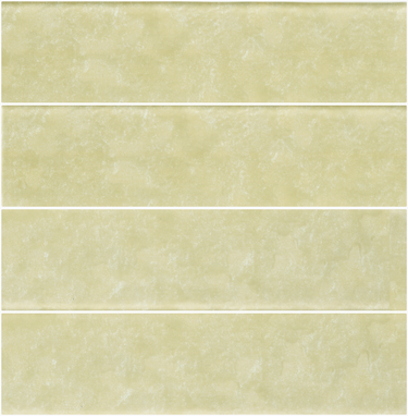 Natural stone LUX Champagne 3x12 glass tile by Roca, showcasing a sleek, glossy finish with subtle champagne color variations.