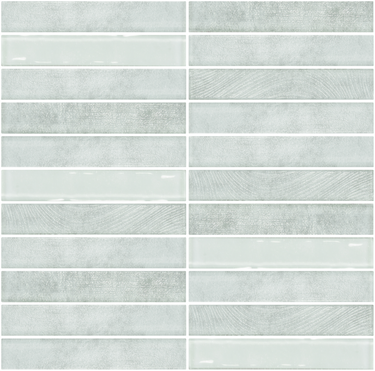 Lux Harbor 12x12 stacked glass mosaic tile with luminous color and linear design