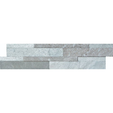 Manhattan Flamed Quartzite 6x24 Split Face Stacked Stone Ledger Panel.