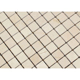 1 x 1 Tumbled Crema Marfil Marble Mosaic Tile - MosaicBros.com