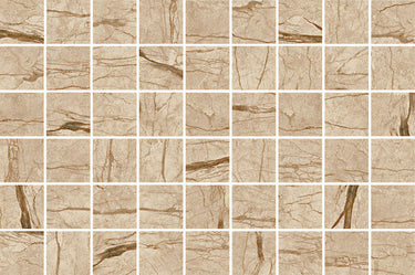 Modena Vogue Cream Stone matte glass mosaic tile featuring warm neutral tones for swimming pools, waterlines, shower walls, backsplashes, and decorative accent applications.